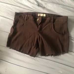 Brown cut off L.E.I. shorts